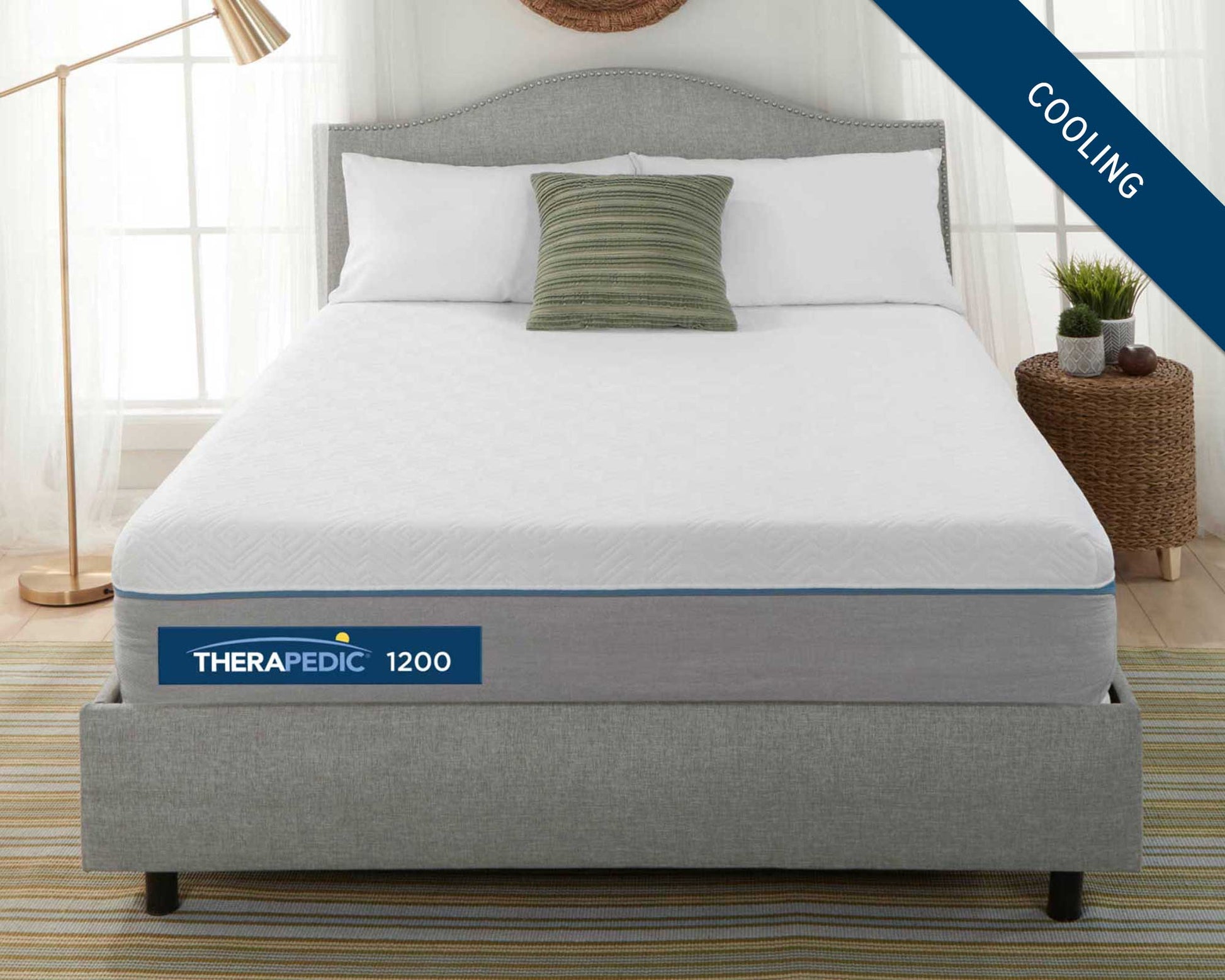 Therapedic 1200 Cooling Memory Foam Mattress in a room setting